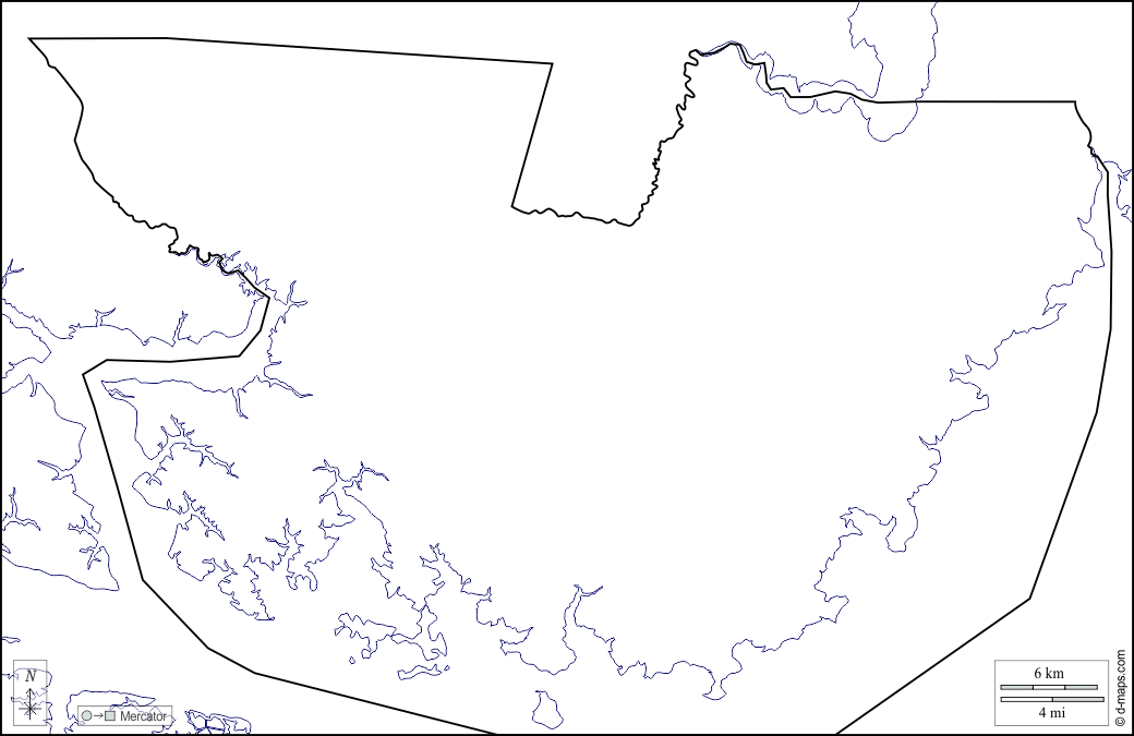Contea di Hyde : d-maps.com: mappa gratuita, mappa muta gratuita, cartina muta gratuita : litorali, limiti, bianco