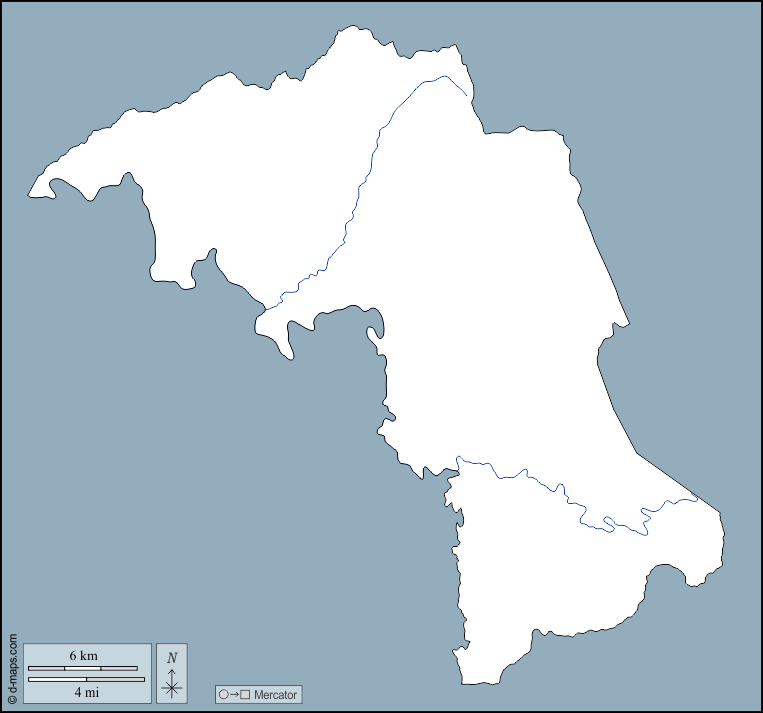 Contea di Mitchell : d-maps.com: mappa gratuita, mappa muta gratuita, cartina muta gratuita : contorni, idrografia