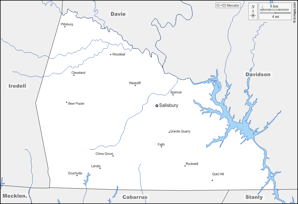 Rowan County Free Map Free Blank Map Free Outline Map Free Base Map Rowan County Free Map Free Blank Map Free Outline Map Free Base Map