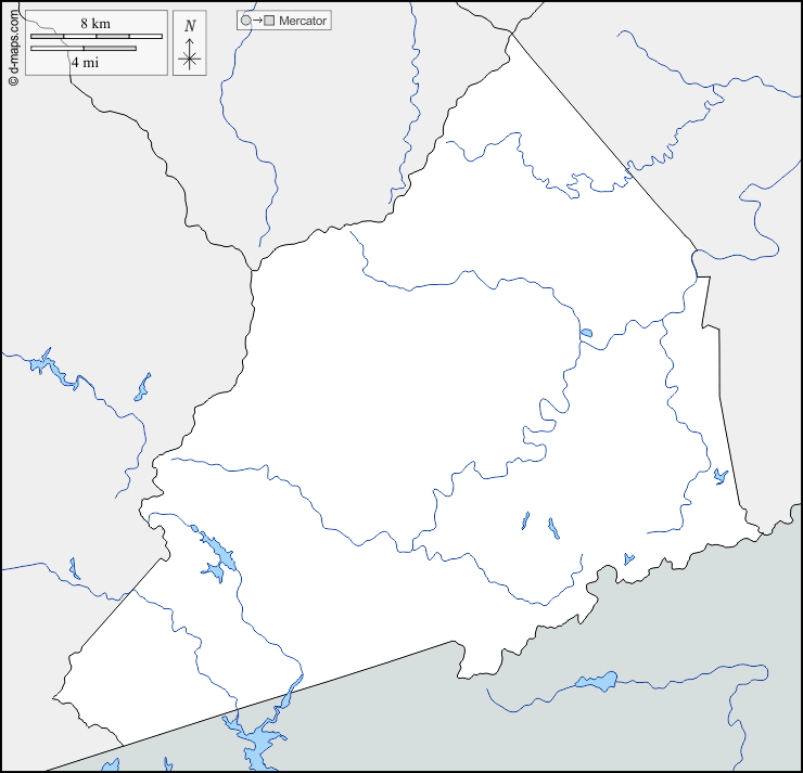 Contea di Transylvania : d-maps.com: mappa gratuita, mappa muta gratuita, cartina muta gratuita : frontiere, idrografia