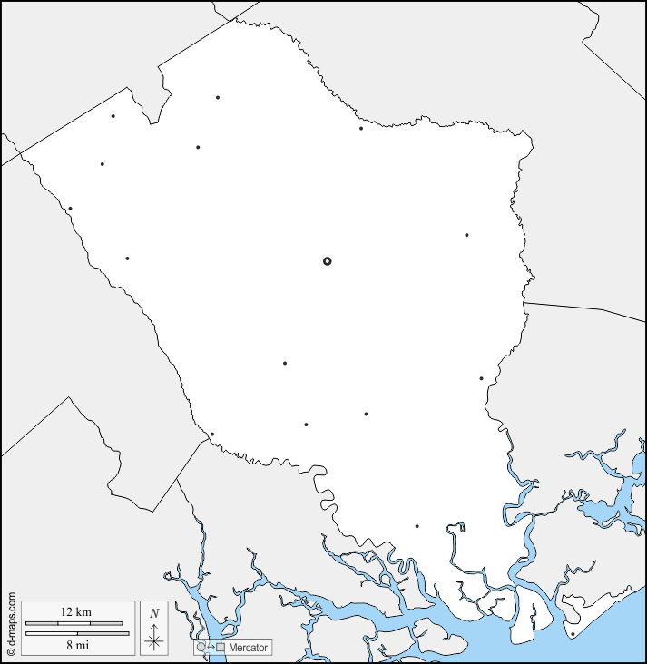 Colleton County : d-maps.com: free map, free blank map, free outline map, free base map : boundaries, main cities