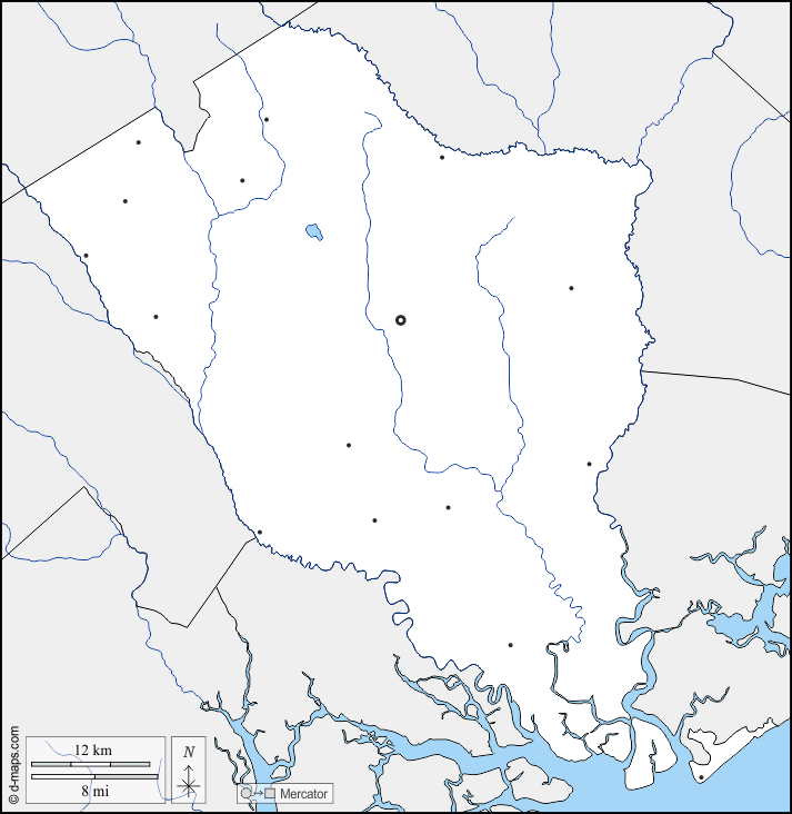 Colleton County : d-maps.com: free map, free blank map, free outline map, free base map : boundaries, hydrography, main cities