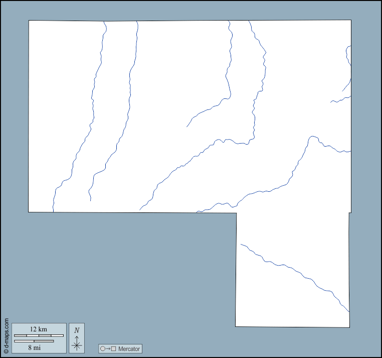 Elbert County : d-maps.com: free map, free blank map, free outline map, free base map : outline, hydrography