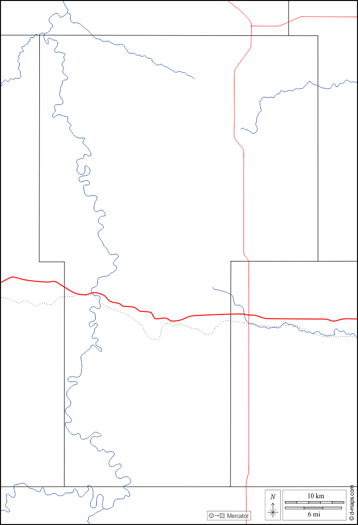 Billings County : d-maps.com: Kostenlose Karten, kostenlose stumme Karte, kostenlose unausgefüllt Landkarte, kostenlose hochauflösende Umrisskarte : Grenzen, Hydrografie, Straßen, weiß