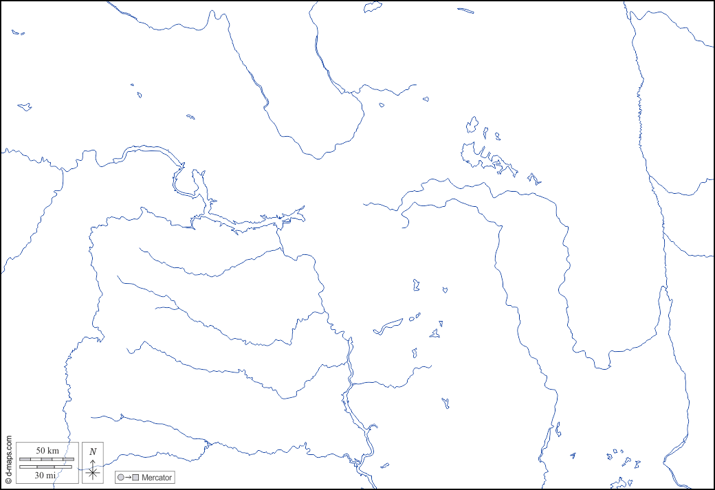 North Dakota : d-maps.com: Kostenlose Karten, kostenlose stumme Karte, kostenlose unausgefüllt Landkarte, kostenlose hochauflösende Umrisskarte : Hydrografie, weiß