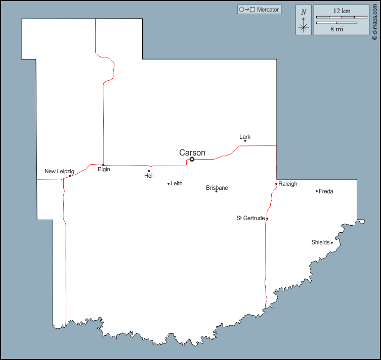 Contea di Grant : d-maps.com: mappa gratuita, mappa muta gratuita, cartina muta gratuita : contorni, principali città, strade, nomi