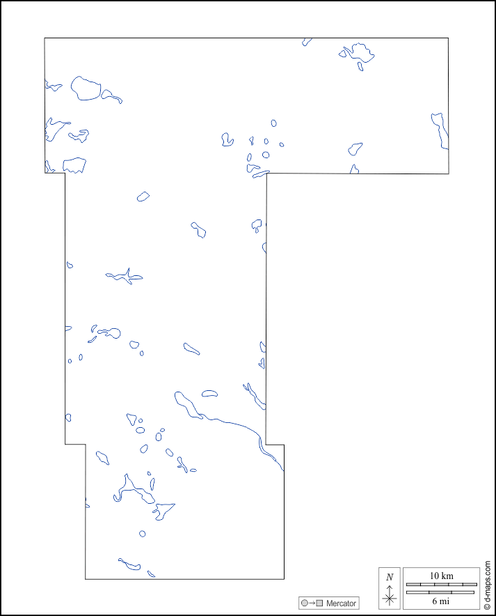 Contea di Pierce : d-maps.com: mappa gratuita, mappa muta gratuita, cartina muta gratuita : contorni, idrografia, bianco