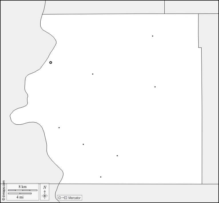 Contea di Brule : d-maps.com: mappa gratuita, mappa muta gratuita, cartina muta gratuita : frontiere, principali città