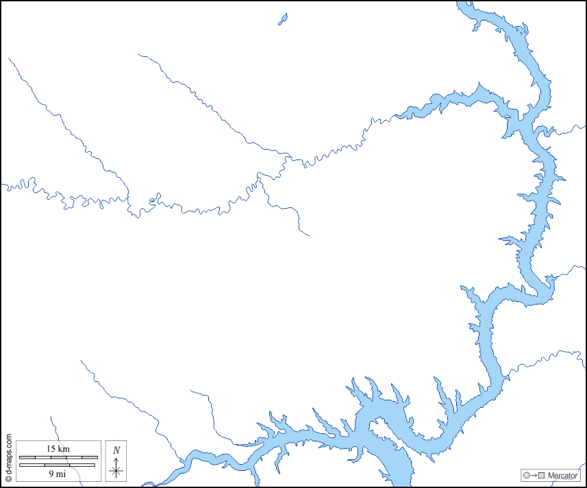 Contea di Dewey : d-maps.com: mappa gratuita, mappa muta gratuita, cartina muta gratuita : litorali, idrografia