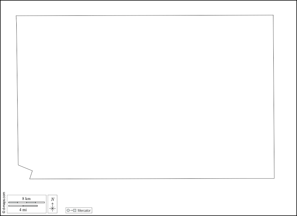 Contea di Hutchinson : d-maps.com: mappa gratuita, mappa muta gratuita, cartina muta gratuita : contorni, bianco