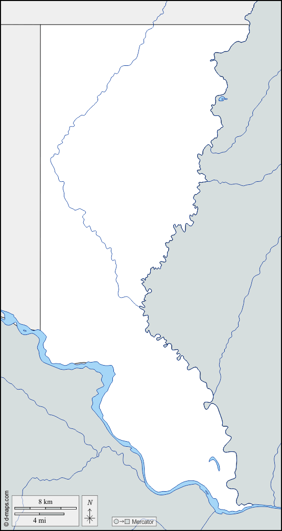 Contea di Union : d-maps.com: mappa gratuita, mappa muta gratuita, cartina muta gratuita : frontiere, idrografia
