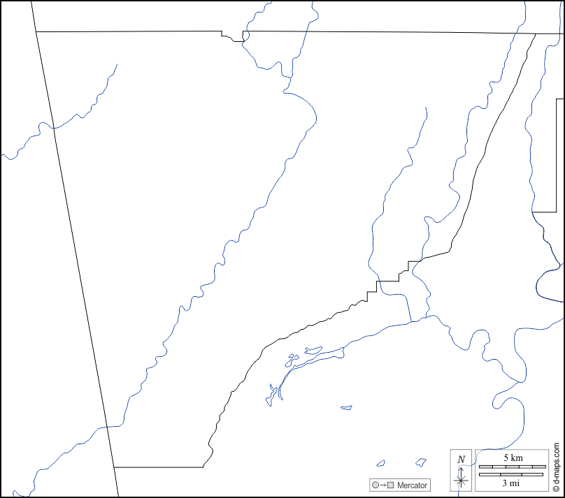 Contea di Chattooga : d-maps.com: mappa gratuita, mappa muta gratuita, cartina muta gratuita : frontiere, idrografia, bianco