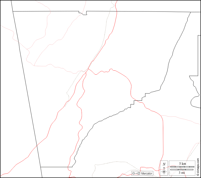 Contea di Chattooga : d-maps.com: mappa gratuita, mappa muta gratuita, cartina muta gratuita : frontiere, strade, bianco