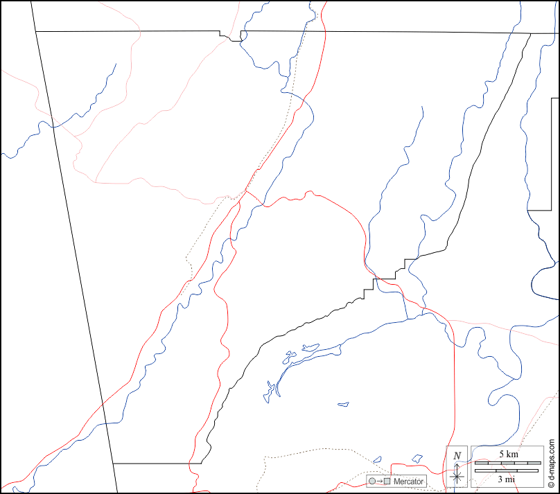 Contea di Chattooga : d-maps.com: mappa gratuita, mappa muta gratuita, cartina muta gratuita : frontiere, idrografia, strade, bianco