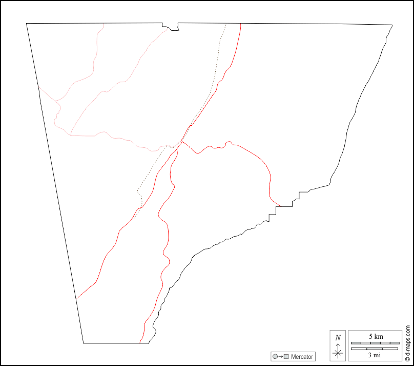 Contea di Chattooga : d-maps.com: mappa gratuita, mappa muta gratuita, cartina muta gratuita : contorni, strade, bianco