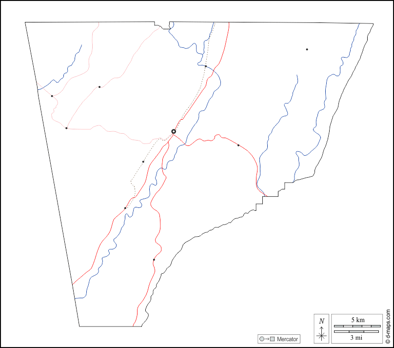 Contea di Chattooga : d-maps.com: mappa gratuita, mappa muta gratuita, cartina muta gratuita : contorni, idrografia, principali città, strade, bianco