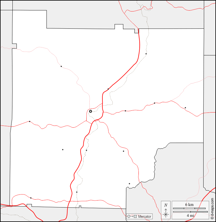 Contea di Cherokee : d-maps.com: mappa gratuita, mappa muta gratuita, cartina muta gratuita : frontiere, principali città, strade