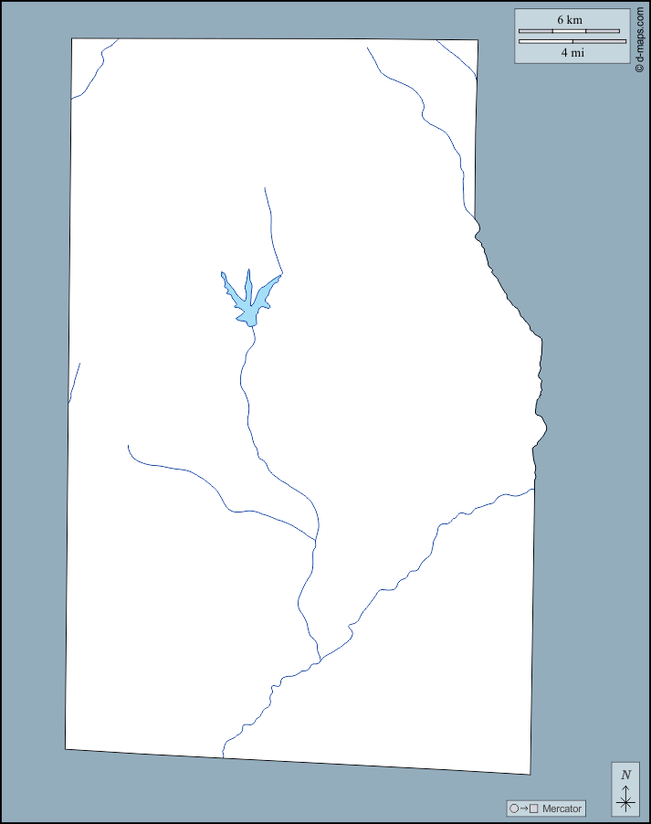 Contea di Grady : d-maps.com: mappa gratuita, mappa muta gratuita, cartina muta gratuita : contorni, idrografia