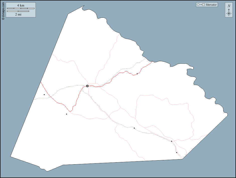 Contea di Stephens : d-maps.com: mappa gratuita, mappa muta gratuita, cartina muta gratuita : contorni, principali città, strade