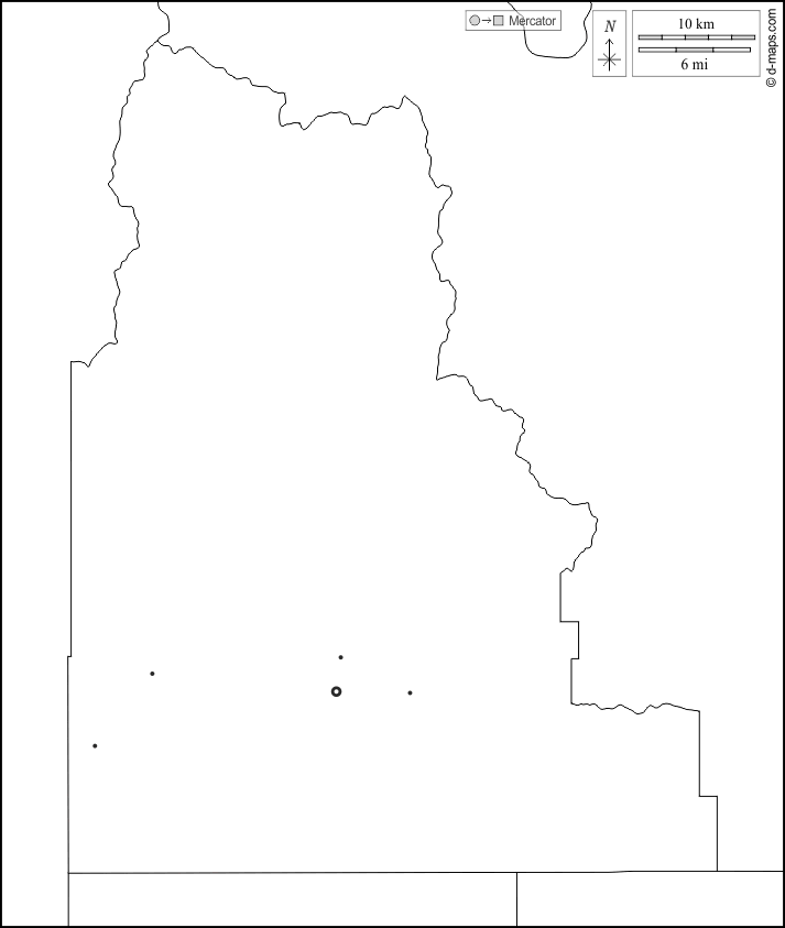 Contea di Camas : d-maps.com: mappa gratuita, mappa muta gratuita, cartina muta gratuita : frontiere, principali città, bianco