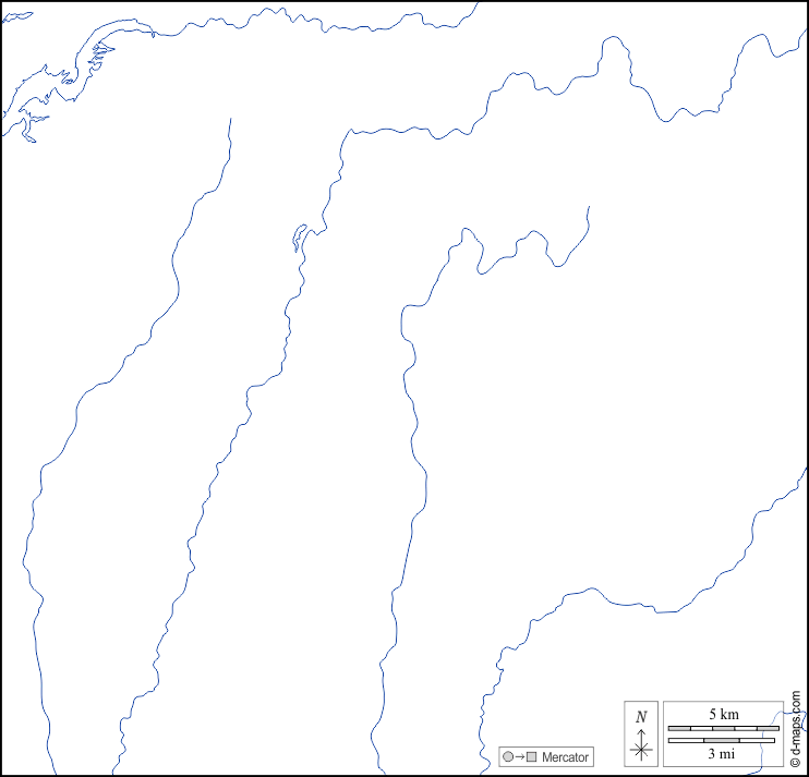 Contea di Hancock : d-maps.com: mappa gratuita, mappa muta gratuita, cartina muta gratuita : litorali, idrografia, bianco