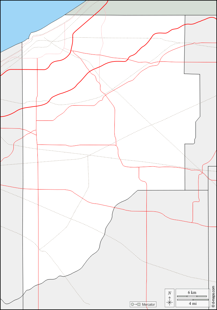 Contea di LaPorte : d-maps.com: mappa gratuita, mappa muta gratuita, cartina muta gratuita : frontiere, strade