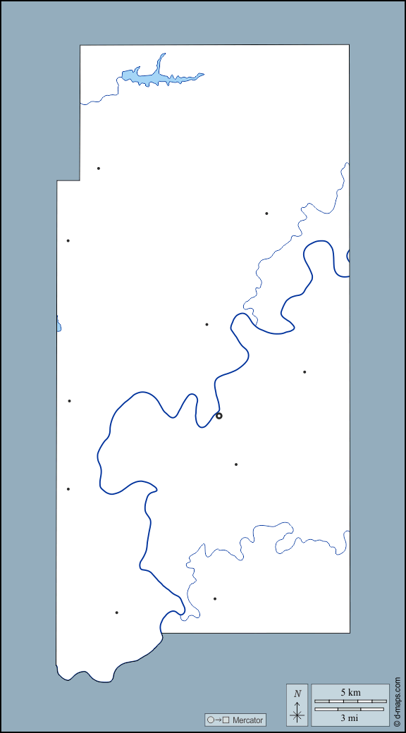 Contea di Martin : d-maps.com: mappa gratuita, mappa muta gratuita, cartina muta gratuita : contorni, idrografia, principali città