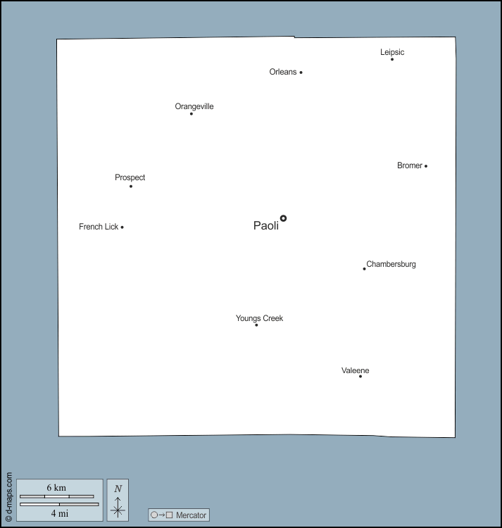 Orange County : d-maps.com: Kostenlose Karten, kostenlose stumme Karte, kostenlose unausgefüllt Landkarte, kostenlose hochauflösende Umrisskarte : Umrisse, Wichtige Städte, Namen