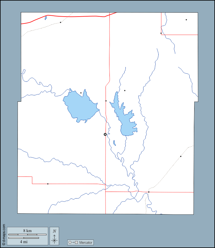 Contea di Coffey : d-maps.com: mappa gratuita, mappa muta gratuita, cartina muta gratuita : contorni, idrografia, principali città, strade