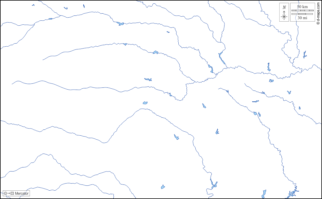Kansas : d-maps.com: Kostenlose Karten, kostenlose stumme Karte, kostenlose unausgefüllt Landkarte, kostenlose hochauflösende Umrisskarte : Hydrografie
