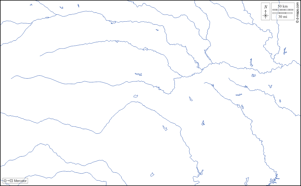 Kansas : d-maps.com: Kostenlose Karten, kostenlose stumme Karte, kostenlose unausgefüllt Landkarte, kostenlose hochauflösende Umrisskarte : Hydrografie, weiß