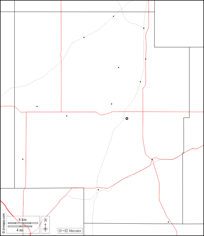 Contea di Marion : d-maps.com: mappa gratuita, mappa muta gratuita, cartina muta gratuita : frontiere, principali città, strade, bianco