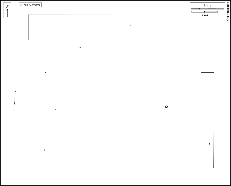 Contea di Morris : d-maps.com: mappa gratuita, mappa muta gratuita, cartina muta gratuita : contorni, principali città, bianco