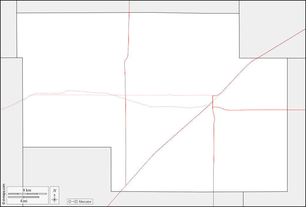 Contea di Pawnee : d-maps.com: mappa gratuita, mappa muta gratuita, cartina muta gratuita : frontiere, strade