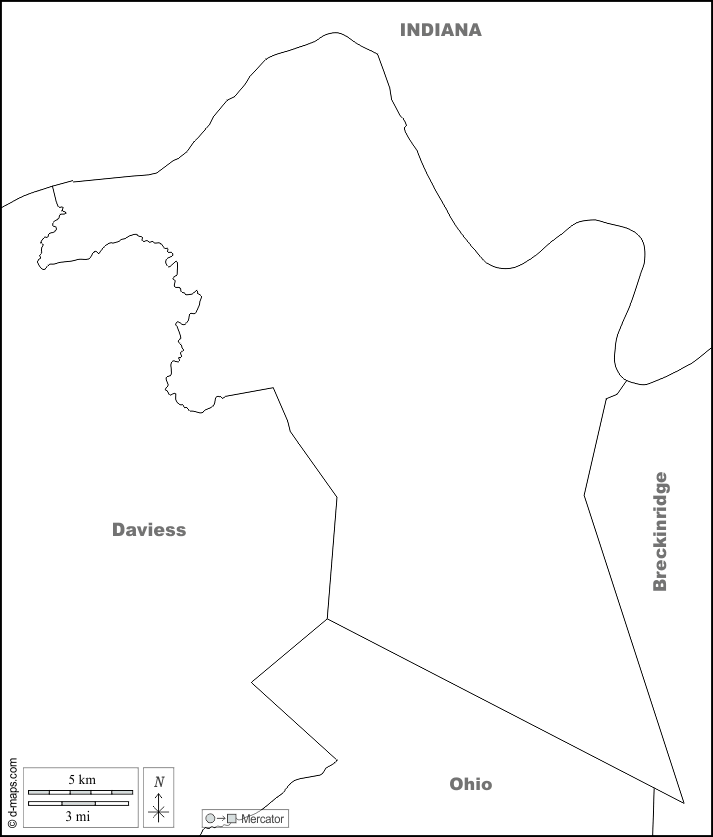 Contea di Hancock : d-maps.com: mappa gratuita, mappa muta gratuita, cartina muta gratuita : frontiere, nomi, bianco