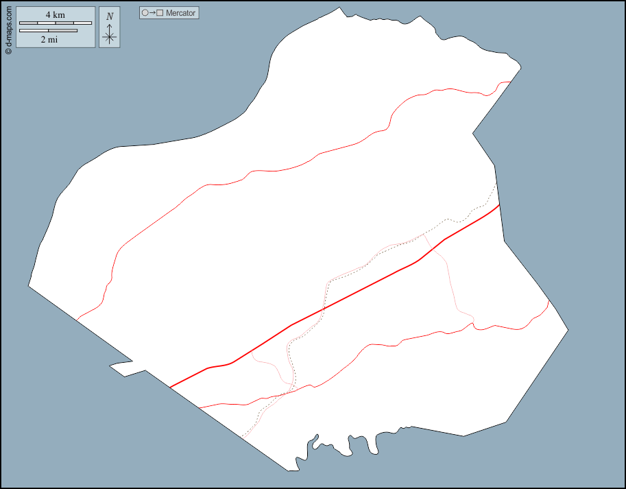 Contea di Oldham : d-maps.com: mappa gratuita, mappa muta gratuita, cartina muta gratuita : contorni, strade