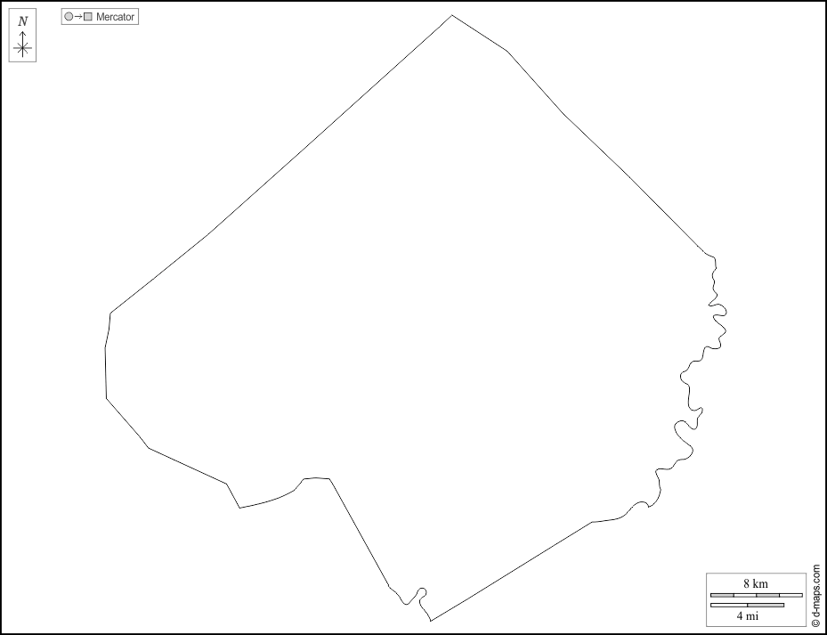 Contea di Pulaski : d-maps.com: mappa gratuita, mappa muta gratuita, cartina muta gratuita : contorni, bianco