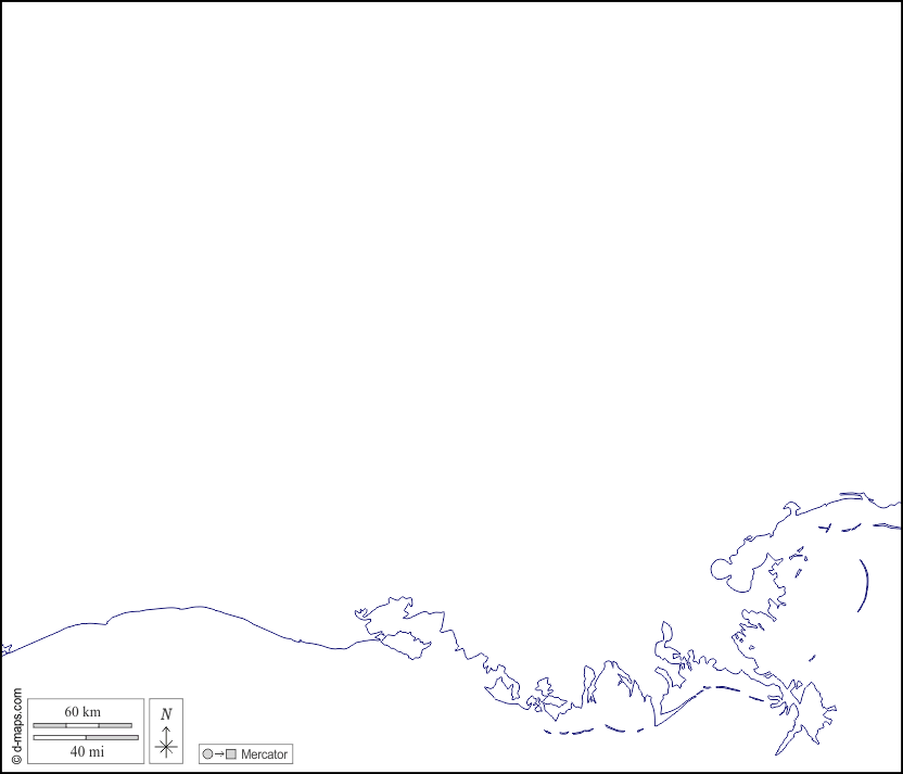 Луизиана : d-maps.com: Бесплатная карта, бесплатная карта, свободная карта, Бесплатная базовая карта
 : побережья, Белый