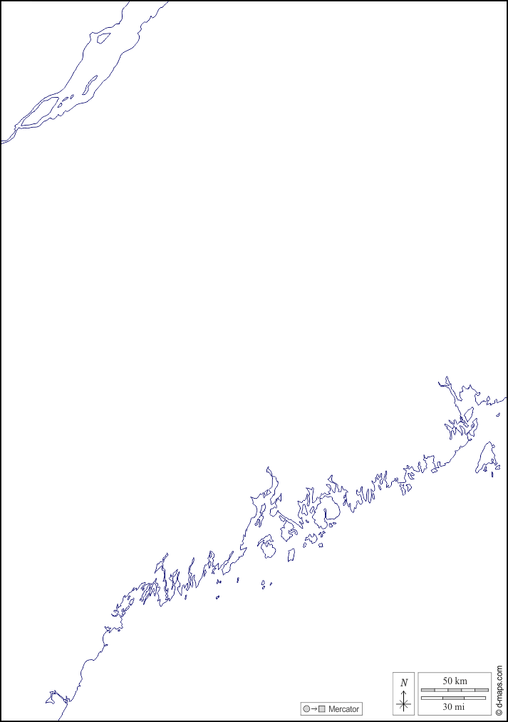 Maine : d-maps.com: mapa gratuito, mapa mudo gratuito, mapa en blanco gratuito, plantilla de mapa : costas, blanco