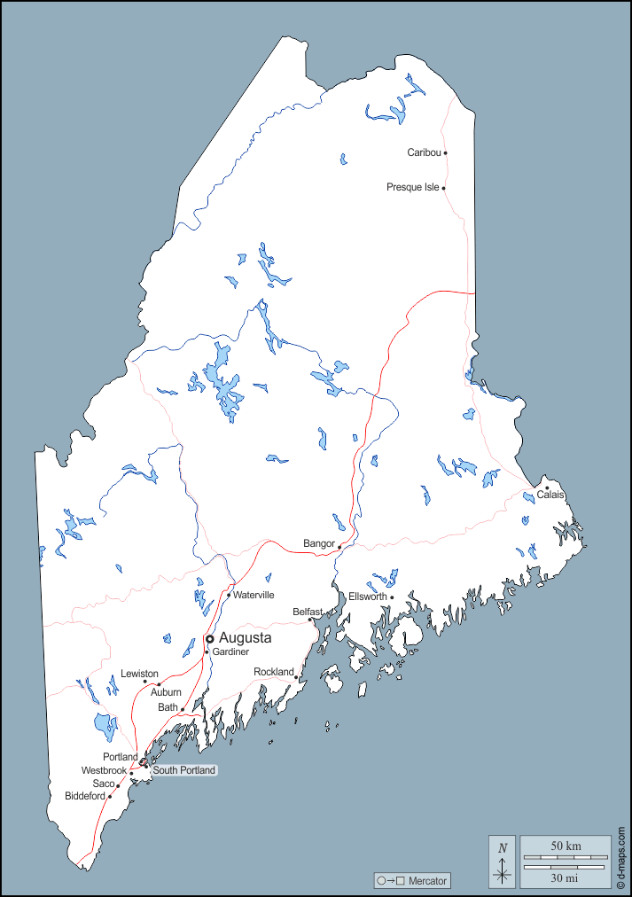 Maine Free Map Free Blank Map Free Outline Map Free Base Map Outline