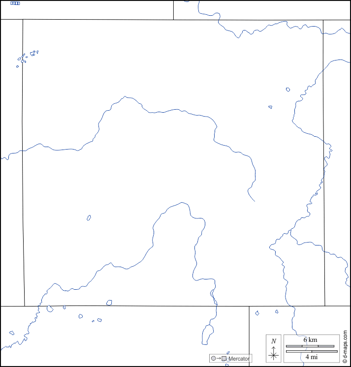 Contea di Eaton : d-maps.com: mappa gratuita, mappa muta gratuita, cartina muta gratuita : frontiere, idrografia, bianco