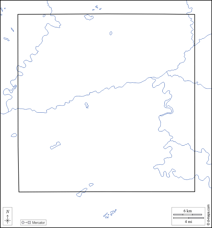 Contea di Ionia : d-maps.com: mappa gratuita, mappa muta gratuita, cartina muta gratuita : litorali, limiti, idrografia, bianco