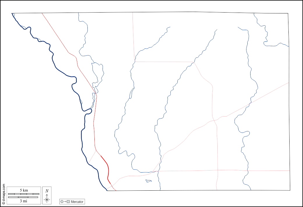 Contea di Benton : d-maps.com: mappa gratuita, mappa muta gratuita, cartina muta gratuita : contorni, idrografia, strade, bianco