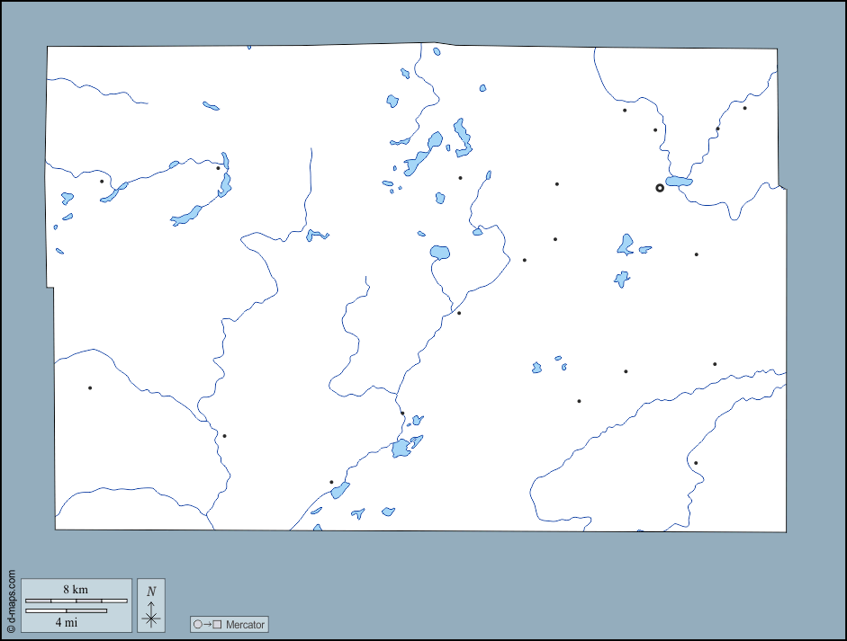 Contea di Carlton : d-maps.com: mappa gratuita, mappa muta gratuita, cartina muta gratuita : contorni, idrografia, principali città