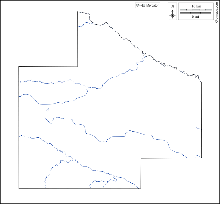 Contea di Redwood : d-maps.com: mappa gratuita, mappa muta gratuita, cartina muta gratuita : contorni, idrografia, bianco