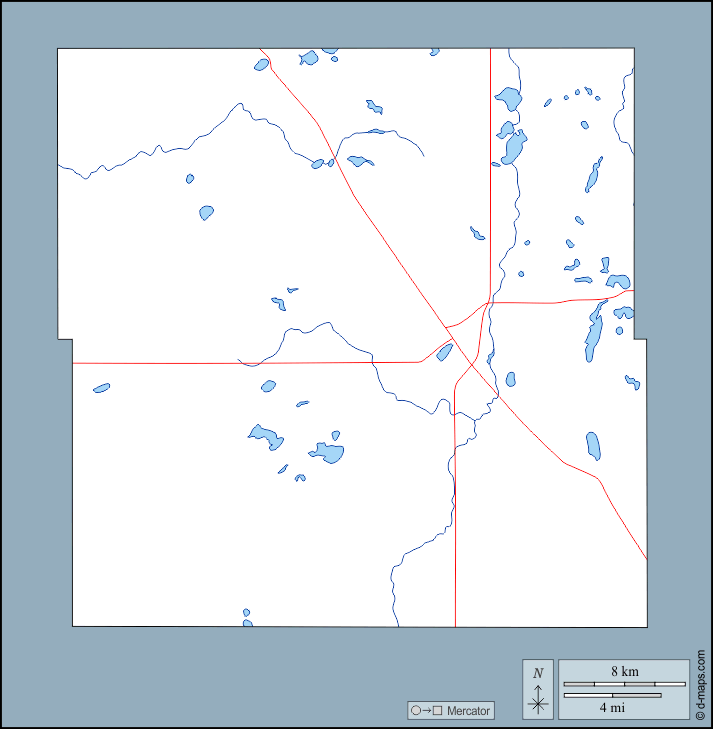 Contea di Stevens : d-maps.com: mappa gratuita, mappa muta gratuita, cartina muta gratuita : contorni, idrografia, strade