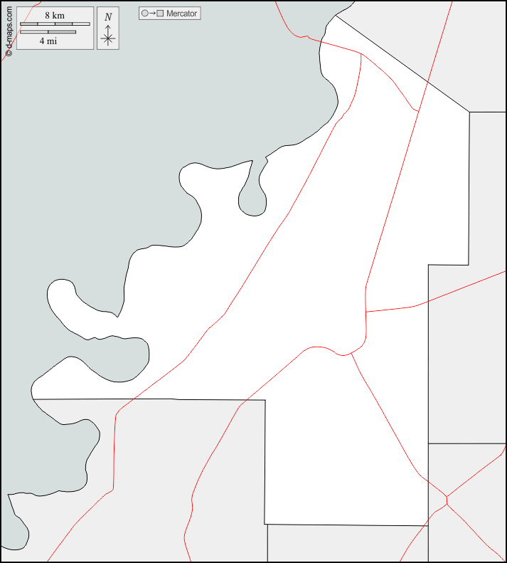 Contea di Coahoma : d-maps.com: mappa gratuita, mappa muta gratuita, cartina muta gratuita : frontiere, strade