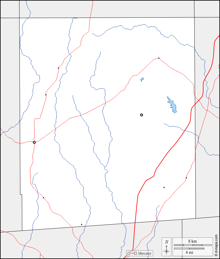 Contea di Jasper : d-maps.com: mappa gratuita, mappa muta gratuita, cartina muta gratuita : frontiere, idrografia, principali città, strade