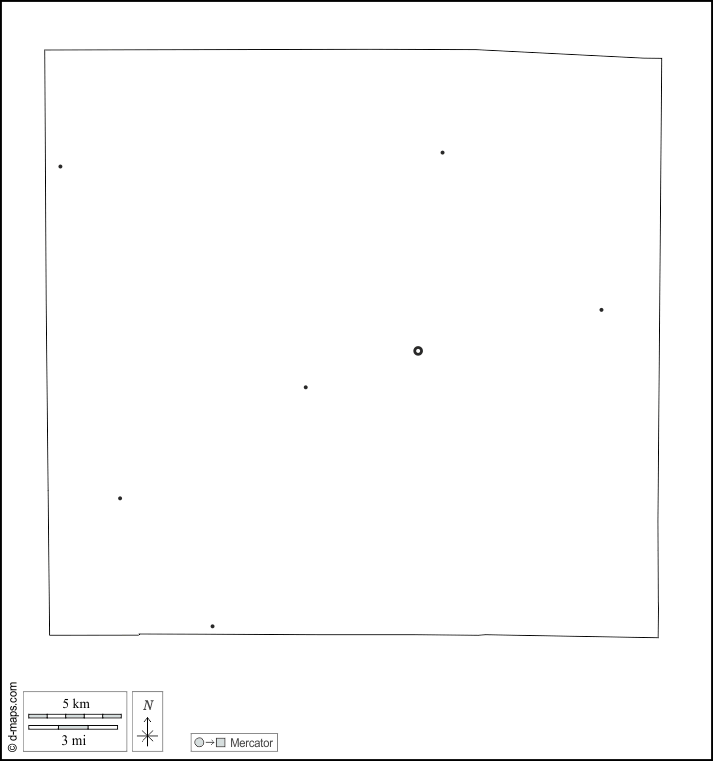 Contea di DeKalb : d-maps.com: mappa gratuita, mappa muta gratuita, cartina muta gratuita : contorni, principali città, bianco