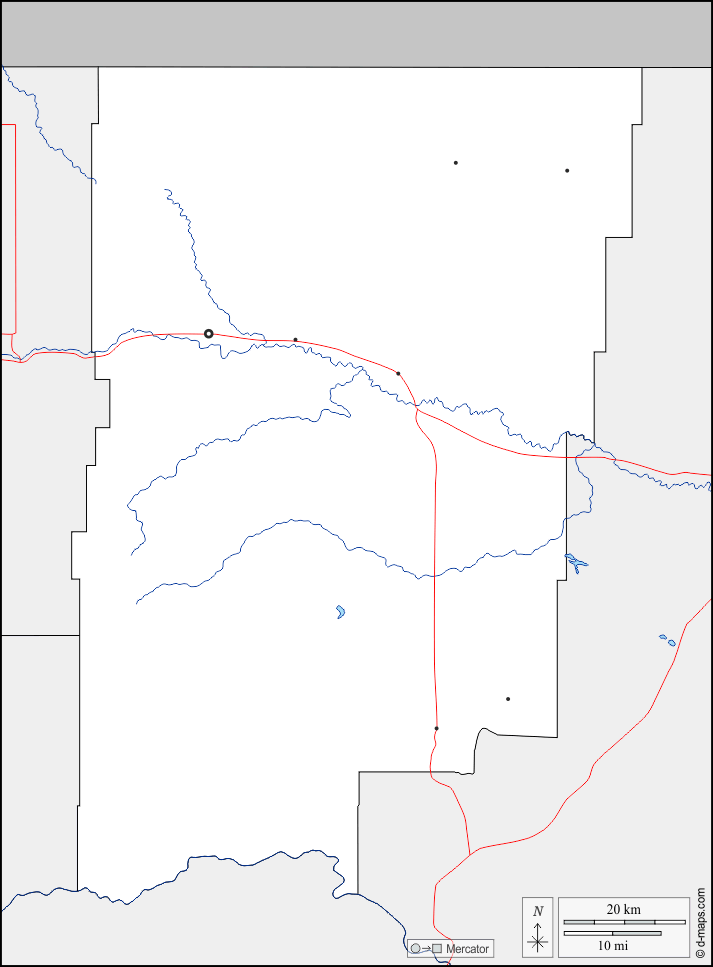 Contea di Blaine : d-maps.com: mappa gratuita, mappa muta gratuita, cartina muta gratuita : frontiere, idrografia, principali città, strade